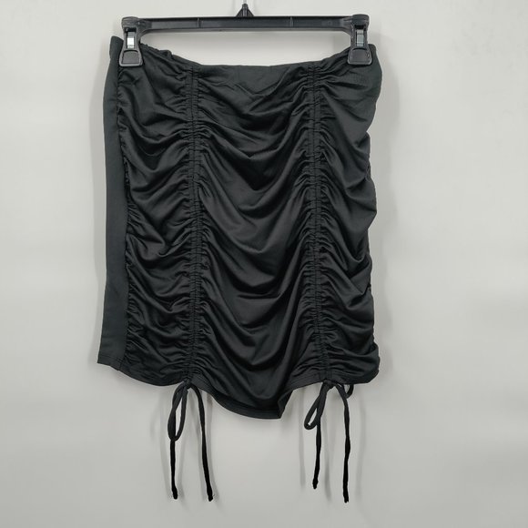 Forever 21 Ruched Drawstring Mini Skirt Black, Medium - Picture 2 of 7